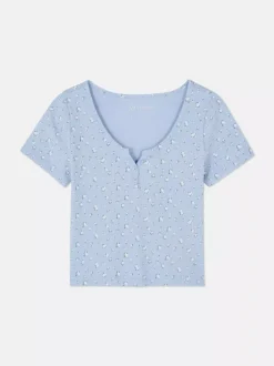 Primark Topy I T-Shirty<Prążkowany T-shirt typu henley