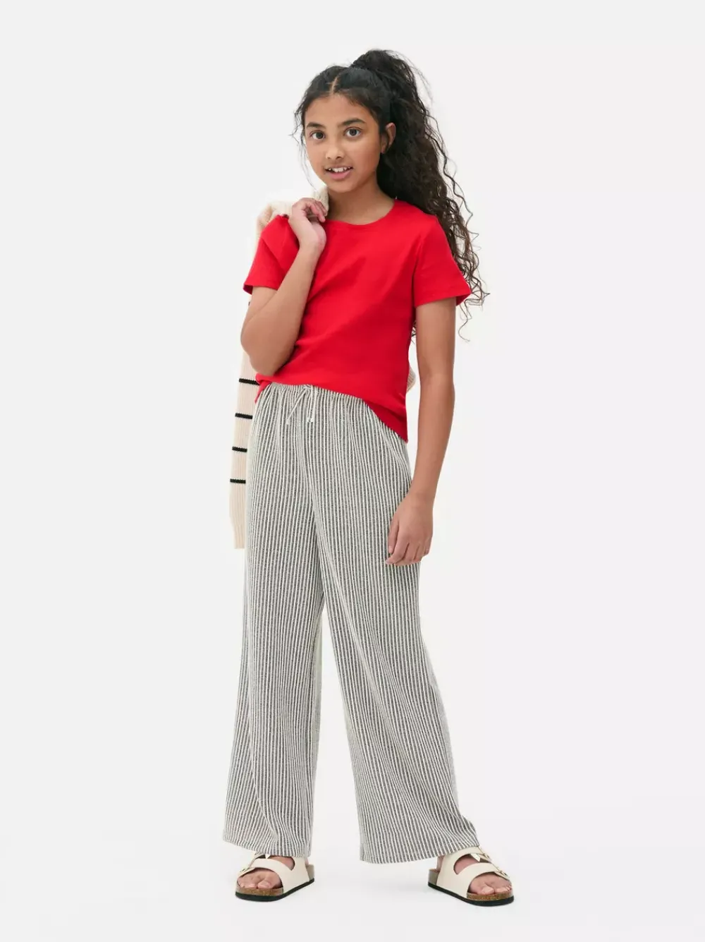 Dzieci Primark Topy I T-Shirty<Prążkowany T-shirt z krótkim rękawem