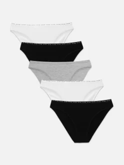 Damskie Primark Majtki Damskie<Rozciągliwe minifigi z napisem, 3 pary