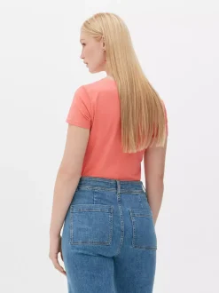Primark Topy I T-Shirty<Rozciągliwy T-shirt z okrągłym dekoltem