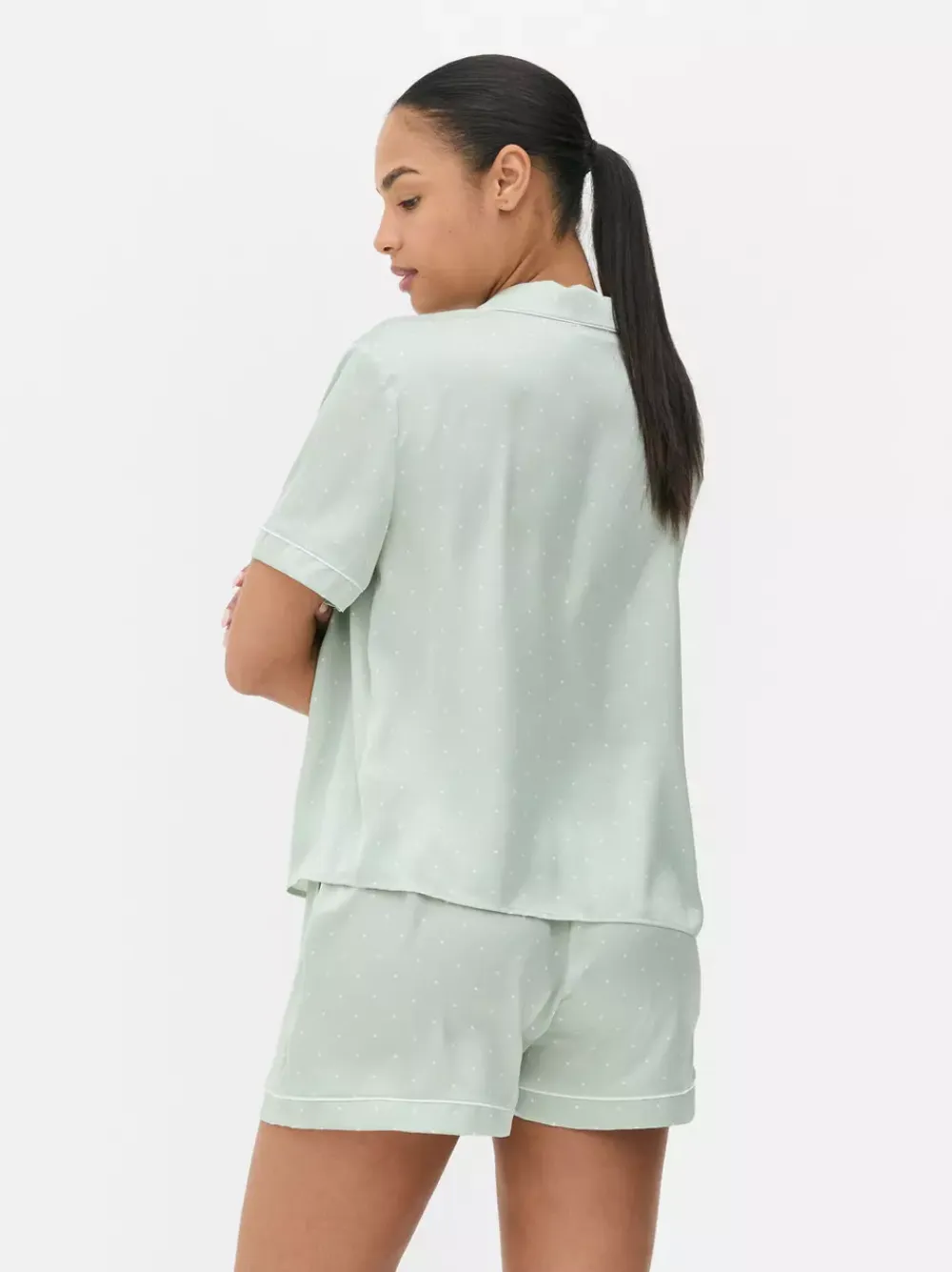 Primark Zestawy Piżamowe<Satynowa piżama z koszulą i szortami