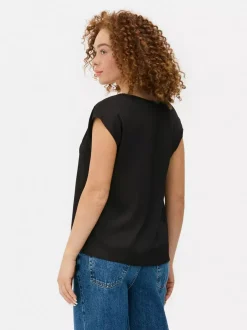Primark Koszule I Bluzki<Satynowy T-shirt z dekoltem w serek
