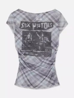 Primark Topy I T-Shirty<Siateczkowy T-shirt z motywem Sex Pistols