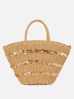 Primark Torby I Portmonetki<Słomkowa torba typu bucket z cekinami