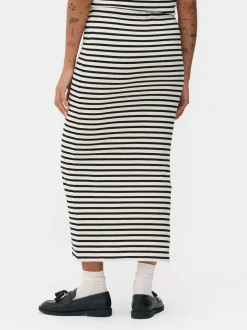 Primark Spódnice<Spódnica midi w paski z rozcięciem, część zestawu