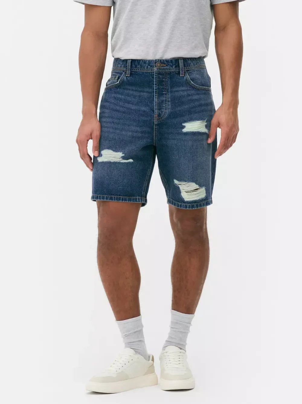 Primark Szorty<Spodenki jeansowe z przetarciami