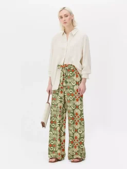 Primark Spodnie I Legginsy<Spodnie palazzo z szerokimi nogawkami i nadrukiem