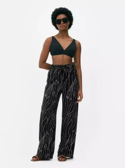 Primark Spodnie I Legginsy<Spodnie palazzo z szerokimi nogawkami i nadrukiem