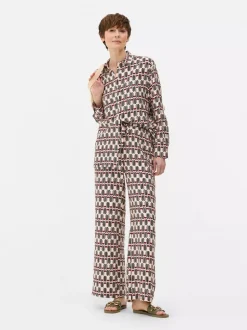 Primark Spodnie I Legginsy<Spodnie palazzo z szerokimi nogawkami i nadrukiem
