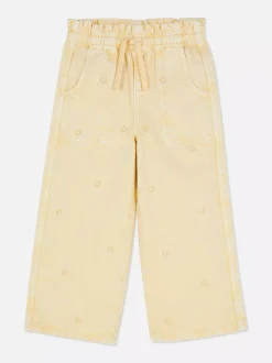 Dzieci Primark Jeansy<Spodnie typu paper bag z szeroką nogawką i wzorem