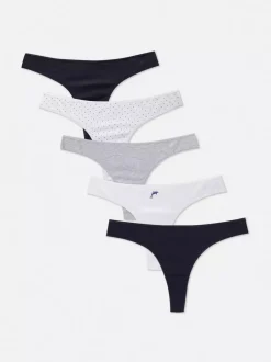 Damskie Primark Majtki Damskie<Stringi z dużą zawartością bawełny, 5 par