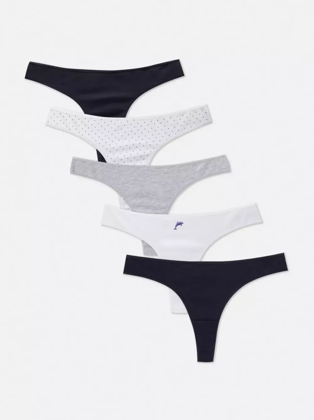 Damskie Primark Majtki Damskie<Stringi z dużą zawartością bawełny, 5 par