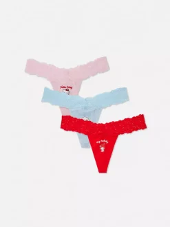 Damskie Primark Majtki Damskie<Stringi z motywem Hello Kitty, 3 pary