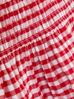Dzieci Primark Sukienki<Sukienka w kratkę z marszczeniami i niskim stanem