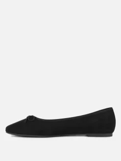 Primark Płaskie Buty<Szerokie baleriny ze sztucznego zamszu z kokardkami