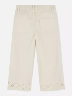 Dzieci Primark Spodnie I Legginsy<Szerokie jeansy z obszyciem z haftem angielskim