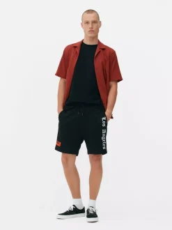 Primark Szorty<Szorty ze sznurkiem w talii i napisem Los Angeles