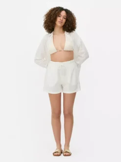 Primark Szorty<Szorty z mieszanki bawełny z wiązaniem