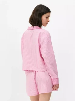 Primark Góry Od Piżamy<Tkana koszula od piżamy w paski z długim rękawem