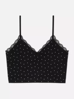 Primark Góry Od Piżamy<Top na ramiączkach z koronkowym obszyciem