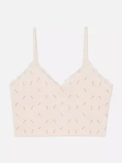 Primark Góry Od Piżamy<Top na ramiączkach z koronkowym obszyciem
