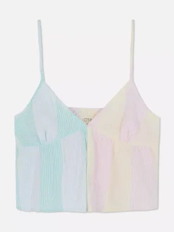 Primark Góry Od Piżamy<Top na ramiączkach z tkaniny seersucker