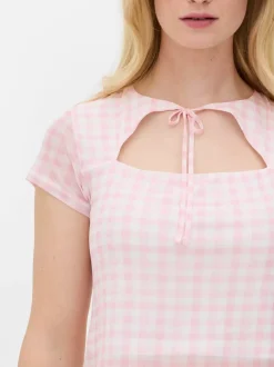 Primark Topy I T-Shirty<Top w kratkę vichy z siateczką, część zestawu