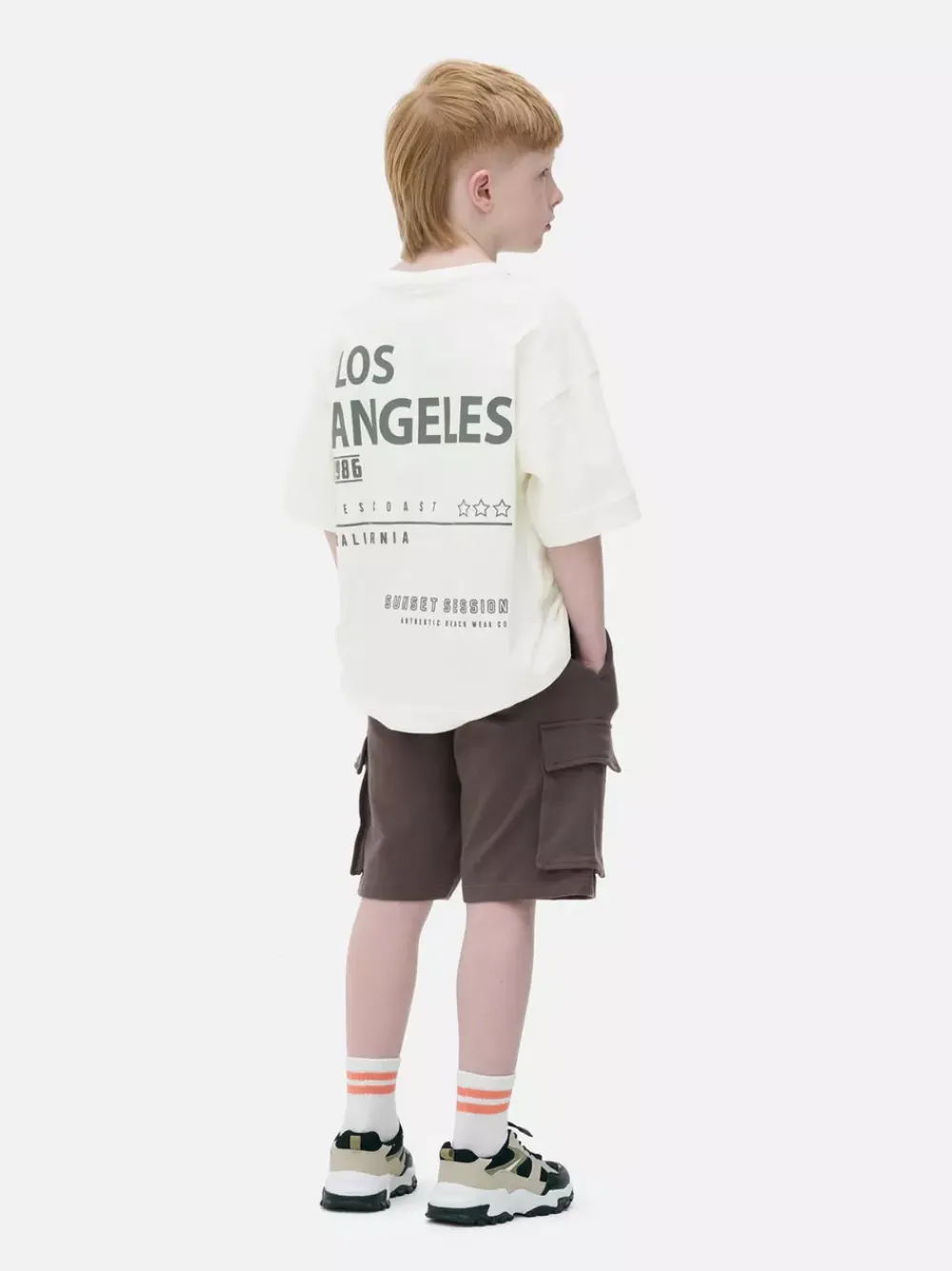 Dzieci Primark Komplety I Gotowe Stroje<T-shirt i spodenki bojówki z napisem Los Angeles