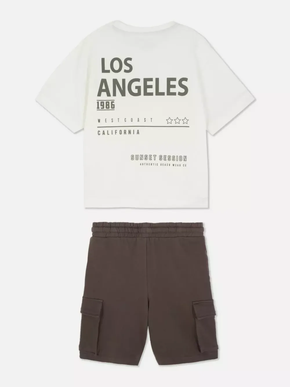 Dzieci Primark Komplety I Gotowe Stroje<T-shirt i spodenki bojówki z napisem Los Angeles