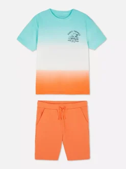 Dzieci Primark Komplety I Gotowe Stroje<T-shirt i szorty Saint Tropez z efektem ombre