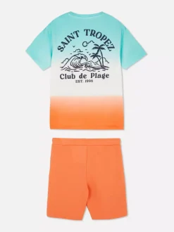 Dzieci Primark Komplety I Gotowe Stroje<T-shirt i szorty Saint Tropez z efektem ombre