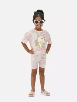 Dzieci Primark Komplety I Gotowe Stroje<T-shirt i szorty ze wzorem tie-dye i jednorożcem