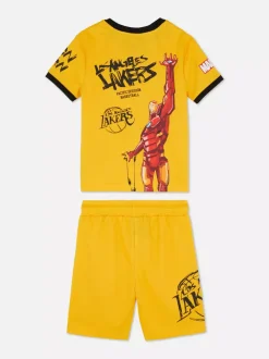 Dzieci Primark Komplety I Gotowe Stroje<T-shirt i szorty z Iron Manem Marvela i NBA Los Angeles Lakers