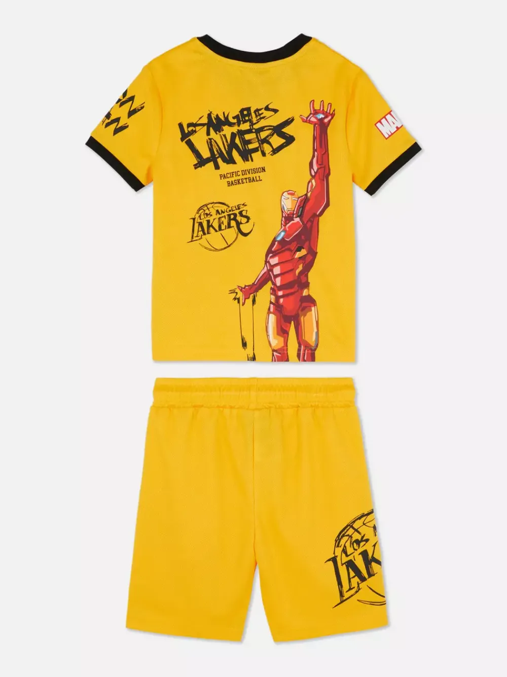 Dzieci Primark Komplety I Gotowe Stroje<T-shirt i szorty z Iron Manem Marvela i NBA Los Angeles Lakers