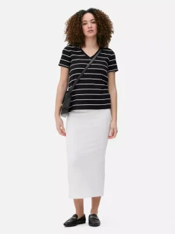 Primark Topy I T-Shirty<T-shirt w paski z dekoltem w serek