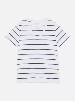 Primark Topy I T-Shirty<T-shirt w paski z dekoltem w serek