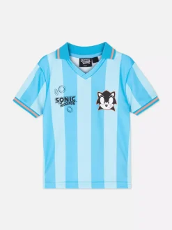 Dzieci Primark Topy I T-Shirty<T-shirt w paski z motywem Jeża Sonica
