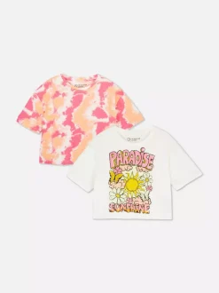 Dzieci Primark Topy I T-Shirty<T-shirty o pudełkowym kroju z krótkim rękawem, 2 szt.