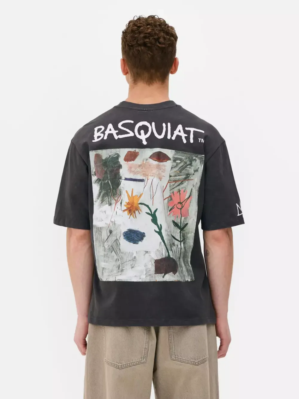 Primark Topy I T-Shirty<T-shirt z efektem sprania i motywem obrazu Basquiata
