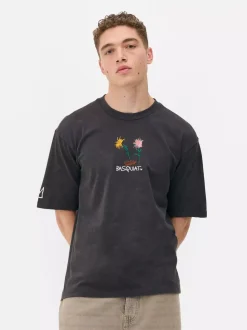 Primark Topy I T-Shirty<T-shirt z efektem sprania i motywem obrazu Basquiata