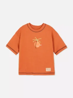 Dzieci Primark Topy I T-Shirty<T-shirt z haftowaną grafiką i kontrastowymi szwami