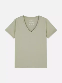 Primark Topy I T-Shirty<T-shirt z krótkim rękawem i dekoltem w serek