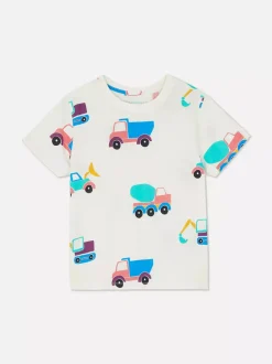 Dzieci Primark Topy I T-Shirty<T-shirt z krótkim rękawem i motywem ciężarówek