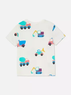 Dzieci Primark Topy I T-Shirty<T-shirt z krótkim rękawem i motywem ciężarówek