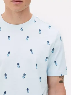 Primark Topy I T-Shirty<T-shirt z krótkim rękawem w drobne ananasy