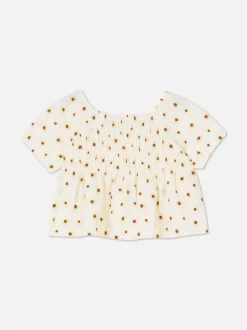 Dzieci Primark Topy I T-Shirty<T-shirt z marszczoną fakturą i motywem słonecznika