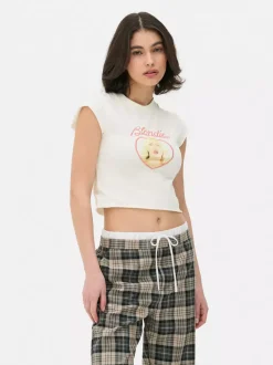 Primark Topy I T-Shirty<T-shirt z minirękawkami i nadrukiem Blondie