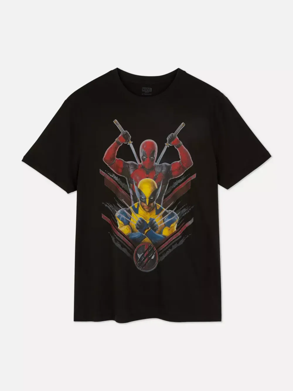 Primark Topy I T-Shirty<T-shirt z motywem Deadpoola i Wolverine Marvela