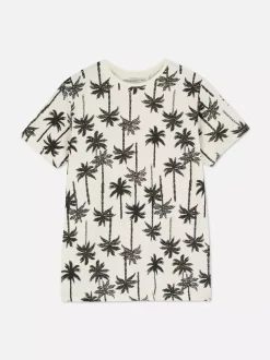 Dzieci Primark Topy I T-Shirty<T-shirt z nadrukiem w palmy