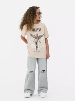 Dzieci Primark Topy I T-Shirty<T-shirt z okrągłym dekoltem i motywem Nirvany